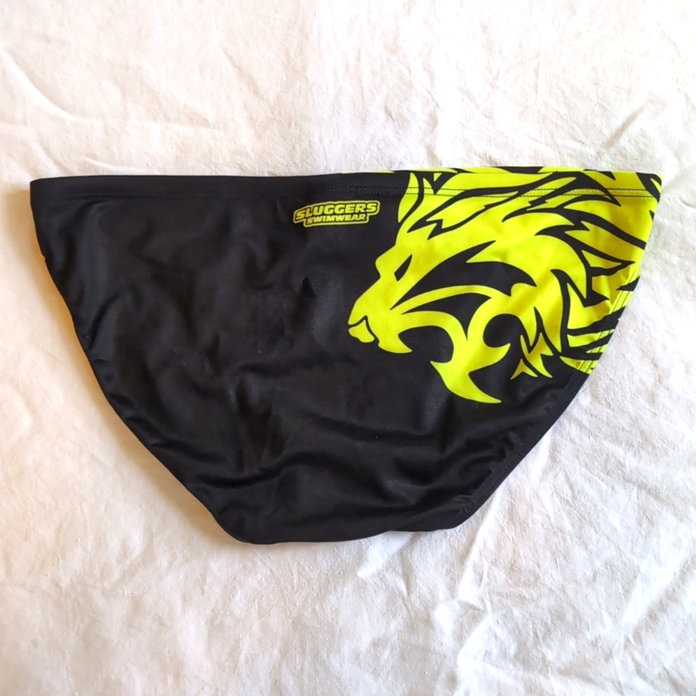 Sluggers Swimwear Classics - Black and Neon Lion Speedos